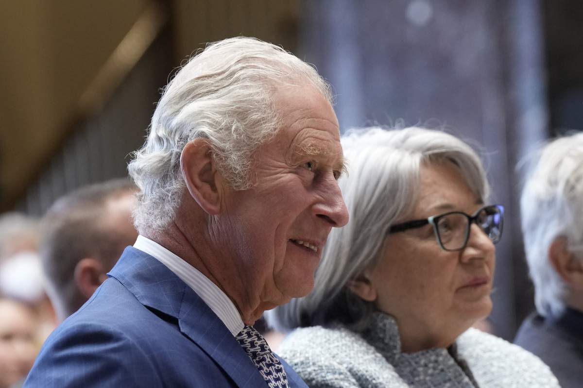 Prince Charles and Canada Gov.-Gen. Mary Simon attend a welcoming ceremony in St. John's as he arrives for a visit to Canada on Tuesday, May 17, 2022.