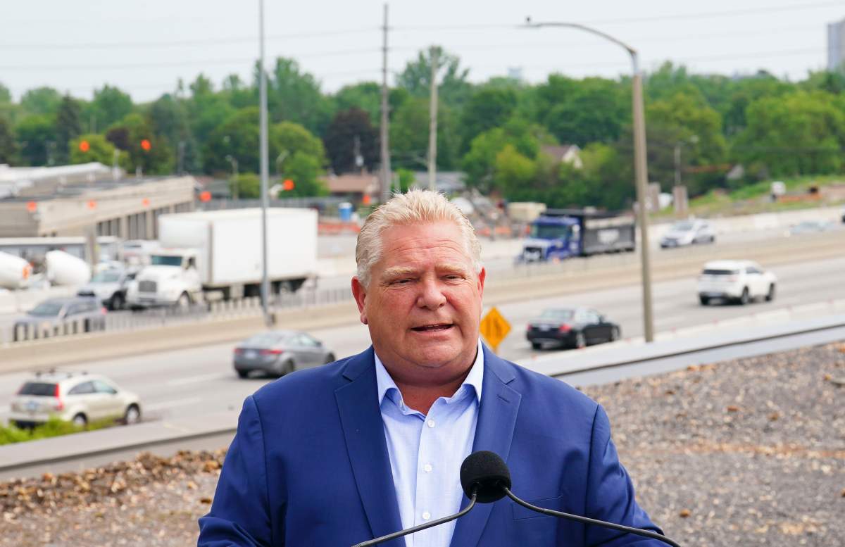 Conservative leader Doug Ford makes a campaign stop in Ottawa on Monday, May 30, 2022. THE CANADIAN PRESS/Sean Kilpatrick.