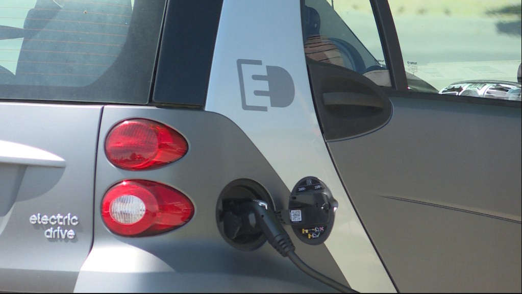 An EV charging station