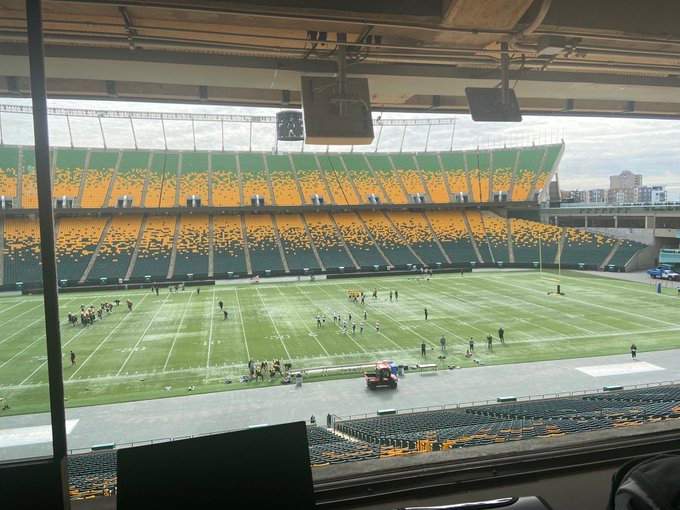 Edmonton Elks rookies on-field at Commonwealth Stadium
