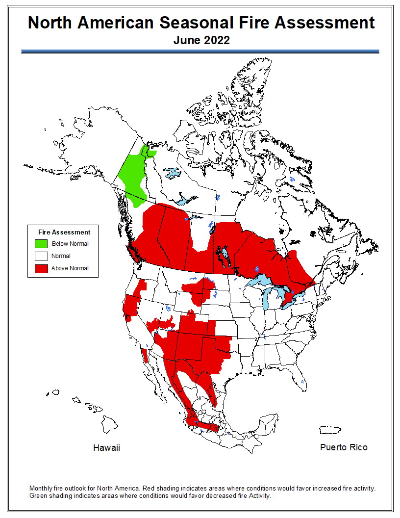 Wildfire outlook for June 2022