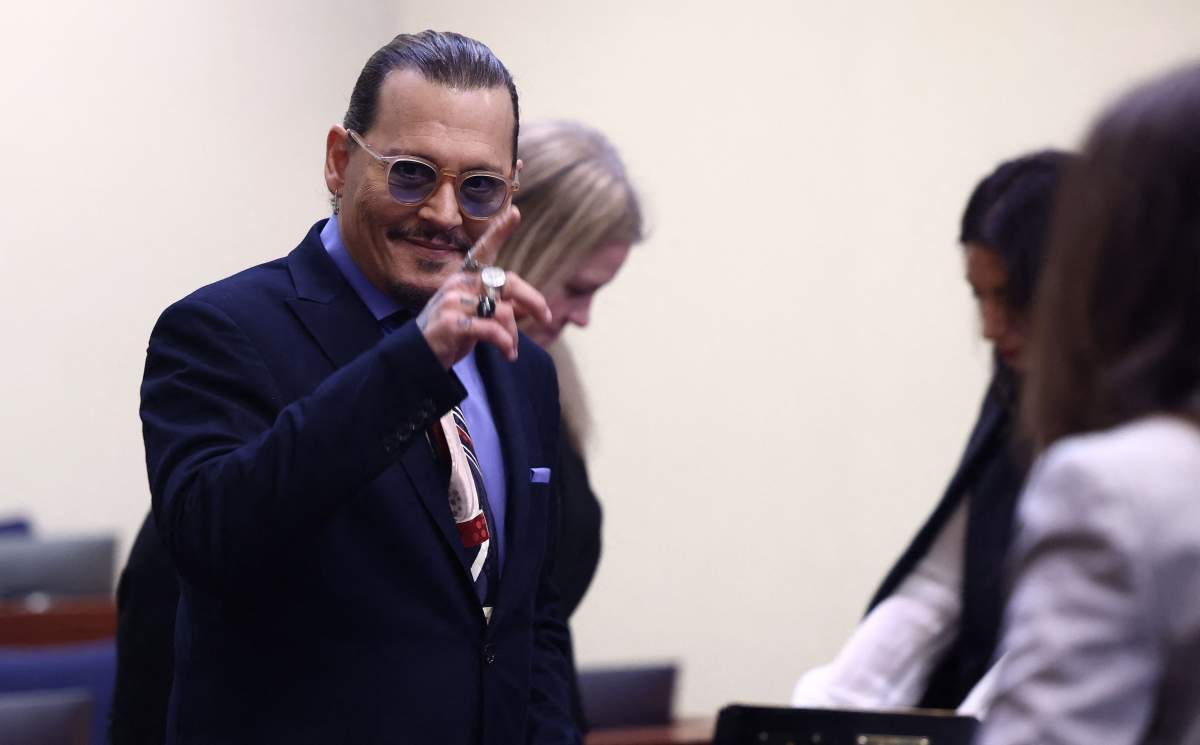 US actor Johnny Depp arrives at the Fairfax County Circuit Courthouse in Fairfax, Virginia, on May 5, 2022.