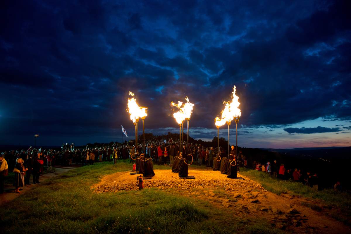 A Diamond Jubilee Beacon is lit in this file photo.