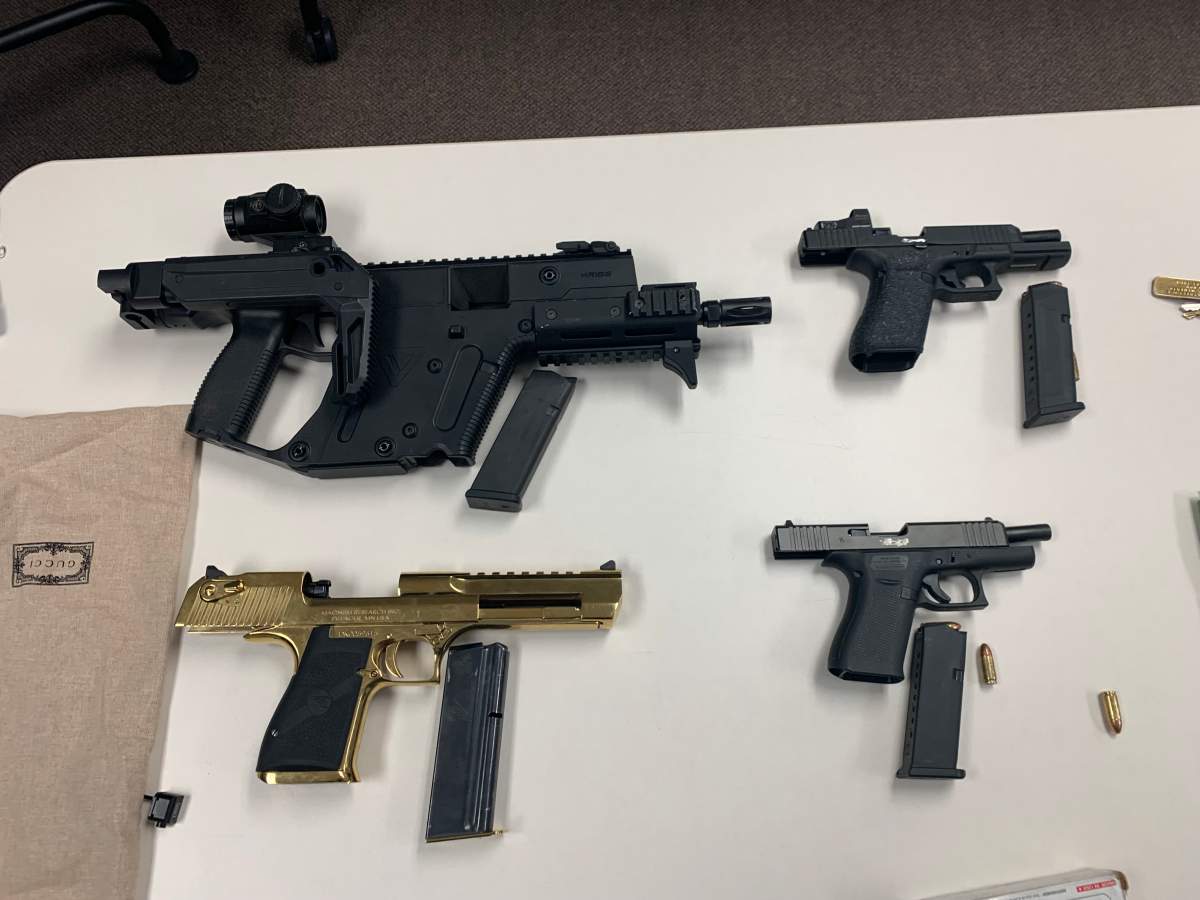 An undated photo of firearms seized by Strathmore RCMP from a man police believe was involved in a gun store break and enter near Medicine Hat.