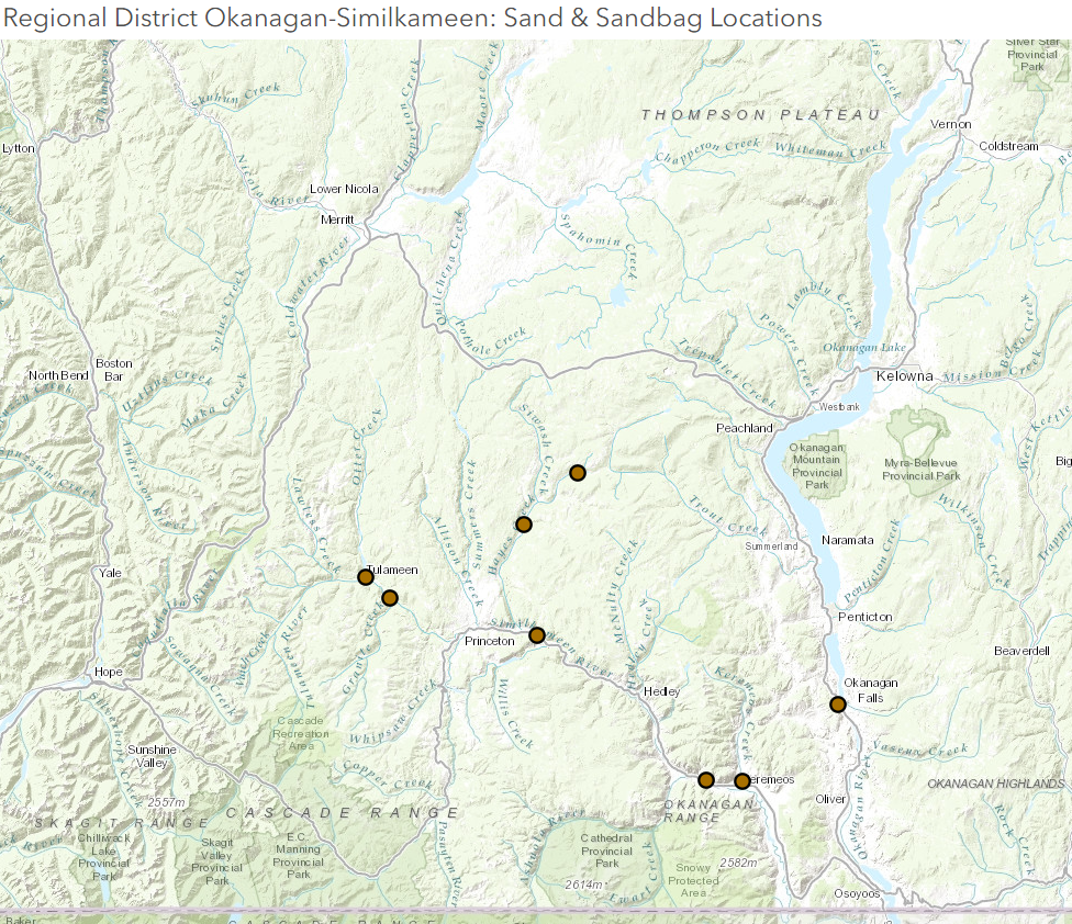 May 15, 2022 Sand and sandbag locations