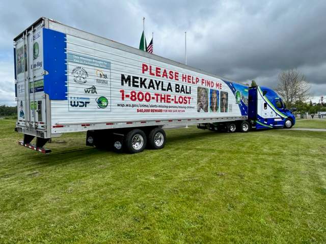 Age-advanced photos of Mekayla Bali, who went missing when she was 16, will be displayed on semi-trailers that travel across North America with hopes of locating her.