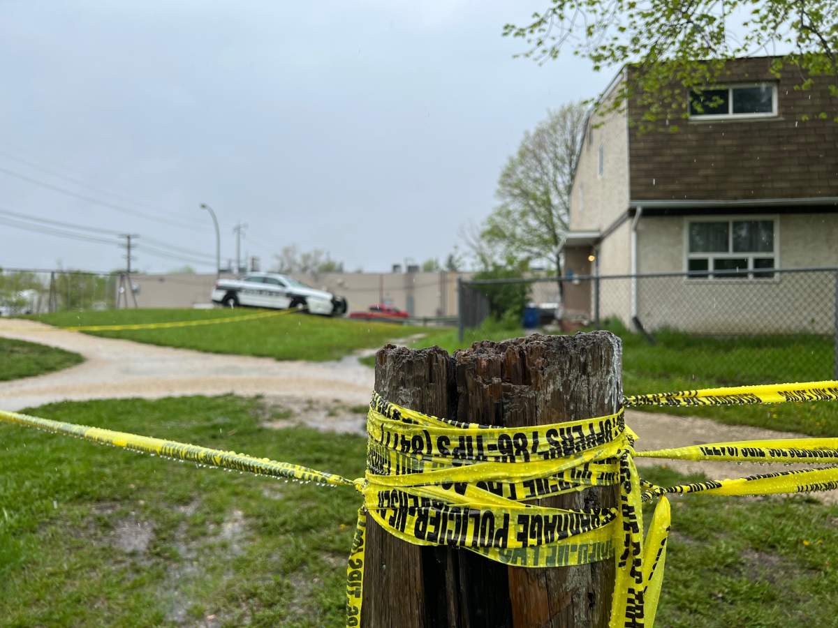 Police tape block off a portion of the 100 block of Marlow Court early Sunday morning.