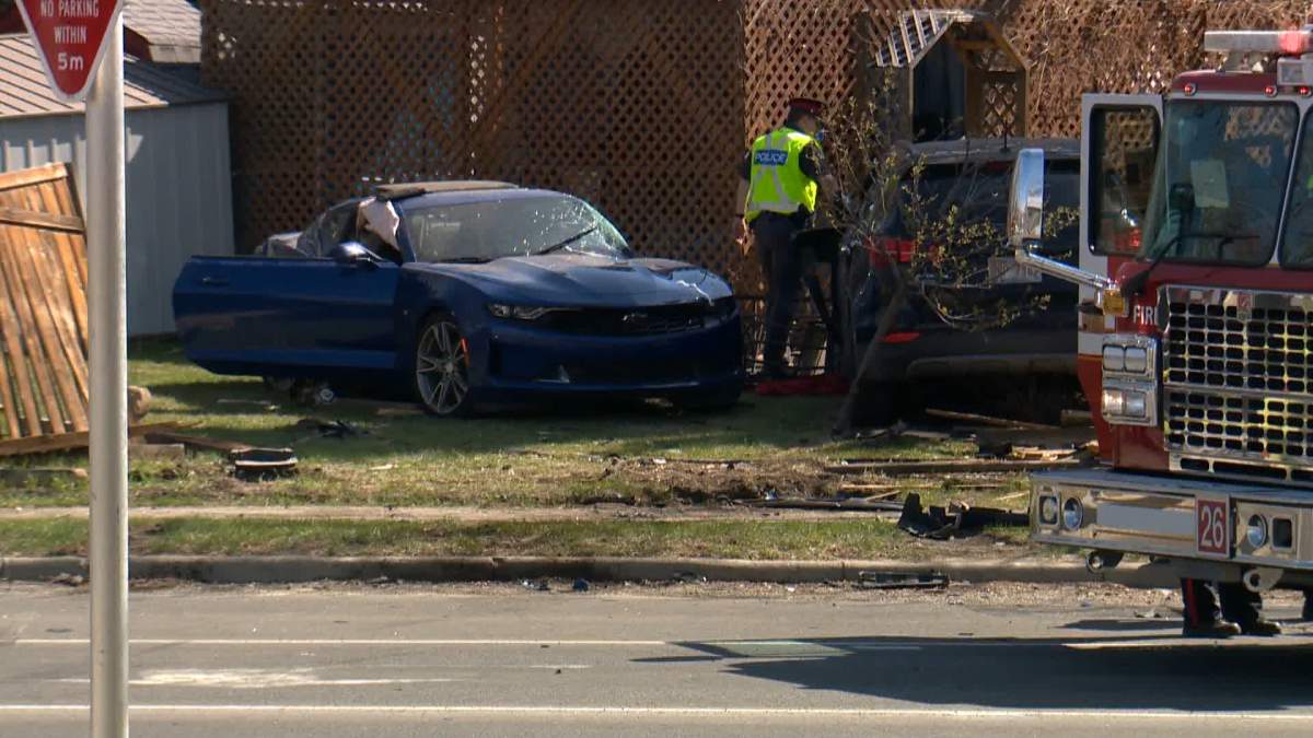 Calgary police investigate a morning fatal crash at the intersection of Midlake Blvd. and Midpark Blvd. on May 3, 2022.