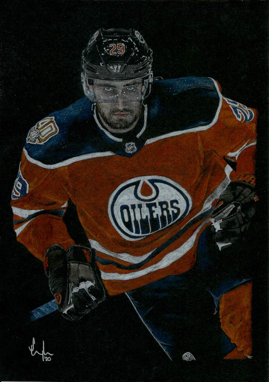 This photo was drawn by an Oilers fan in Germany.