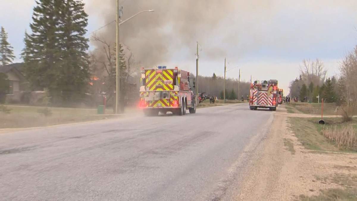 The Winnipeg Fire Paramedic Service is currently battling the blaze at a home on Loudoun south of Wilkes road.