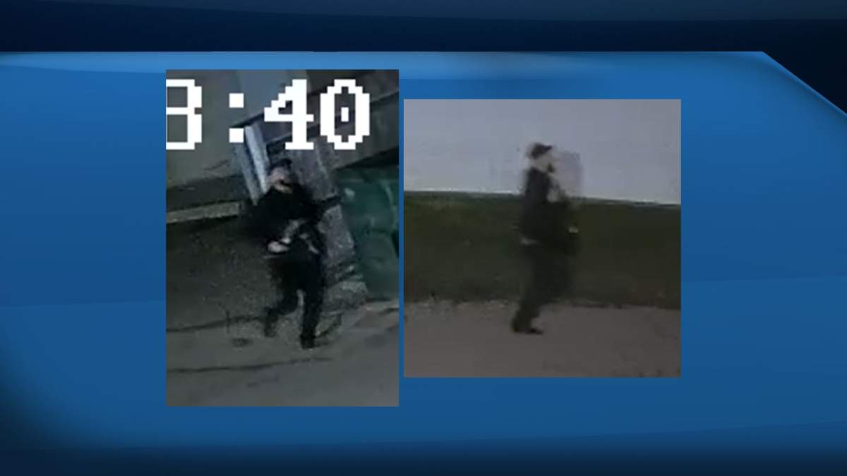 CCTV images of a man police believe was involved in a shooting and crash in Calgary's Forest Lawn neighbourhood on May 10, 2022.