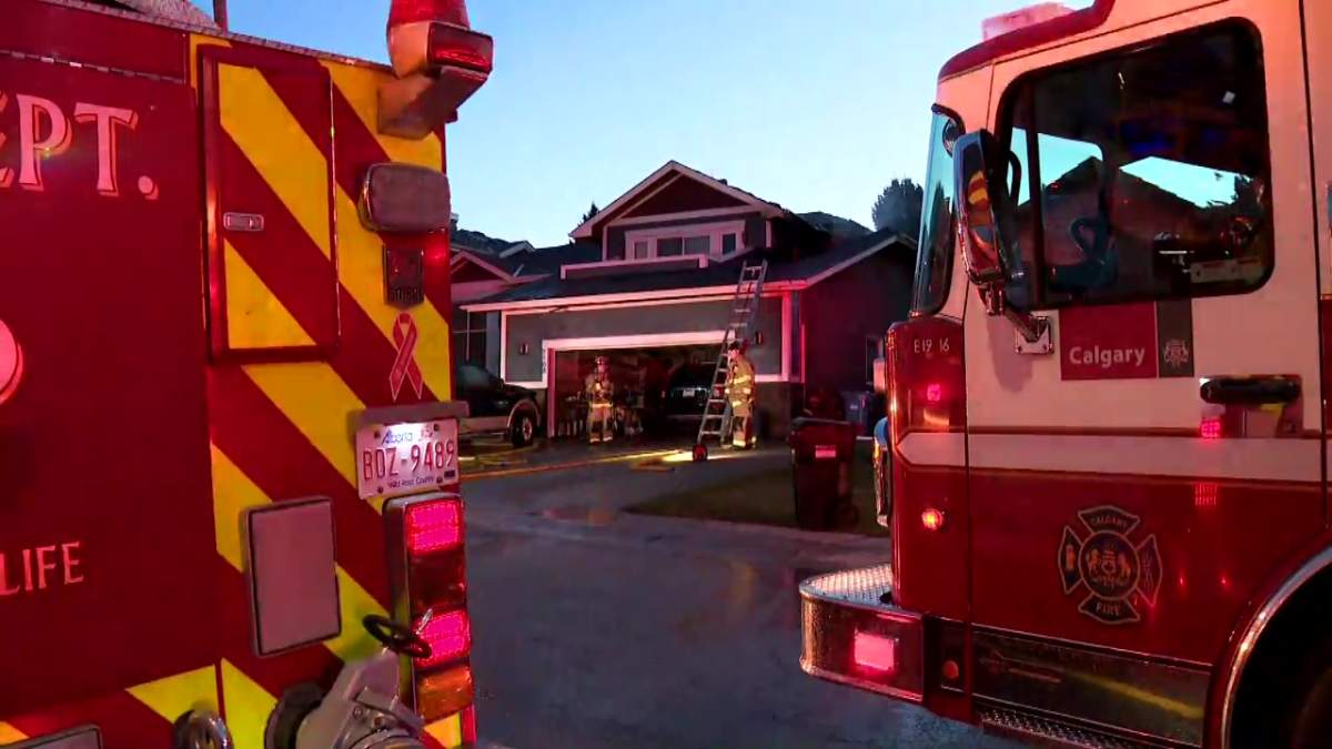 The exterior of a home in the Calgary neighborhood of Varsity after a fire on May 18, 2022.
