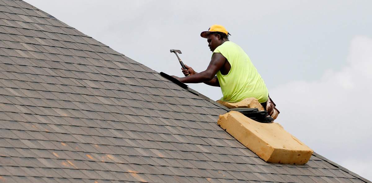 home builder on roof