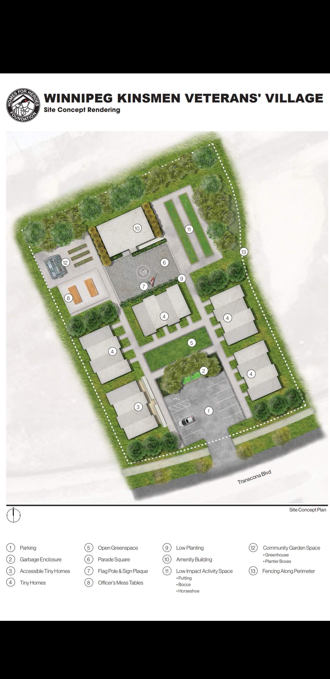 The plan for the Winnipeg Kinsmen Veterans' Village.