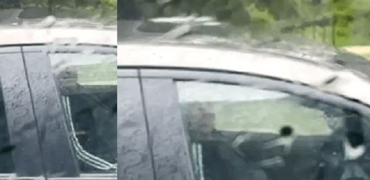Burnaby RCMP is looking to identify this man, accused of committing an indecent act in his car while stopped at a red light on Thursday. 