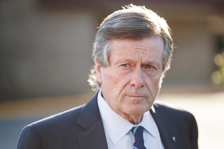 Toronto Mayor John Tory speaks with media in this file photo.