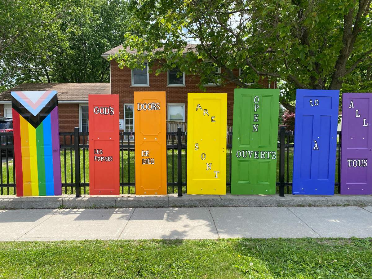 St. Aidan's Anglican Church unveiled its "God's Doors are Open to All" project on Saturday.