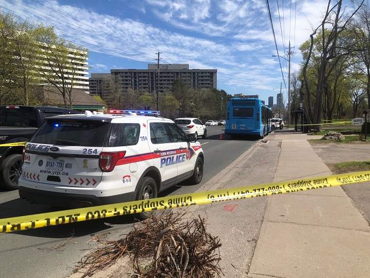 The scene of the stabbing in Thornhill on Monday.