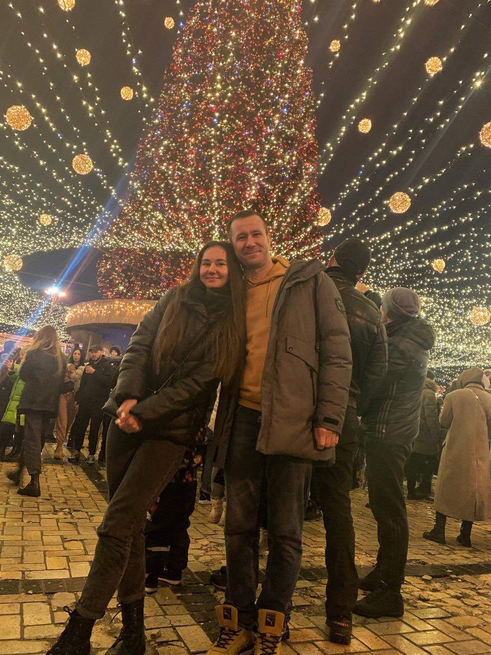 Viktoria with her father Vitaliy.
