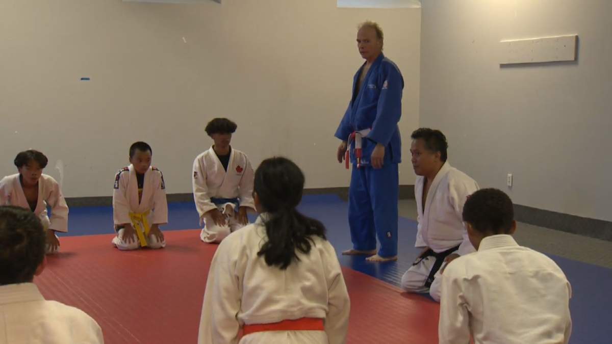 Gary Sova going over a ‘bow’ to his Judo class at the Inner City Judo Club.