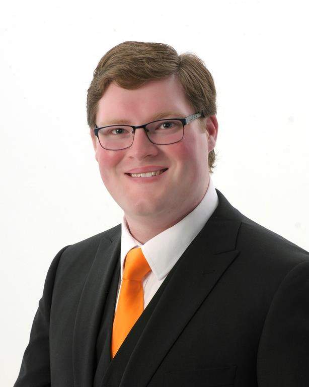 Leader of the New Brunswick NDP, Mackenzie Thomason, who announced his resignation Tuesday, is shown in this undated handout image provided June 14, 2022.