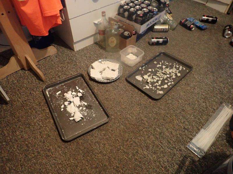 Two kilograms of cocaine seized by OPP Clandestine Laboratory Investigative Response Team (CLIRT) in LaSalle, Ont., on Tuesday.