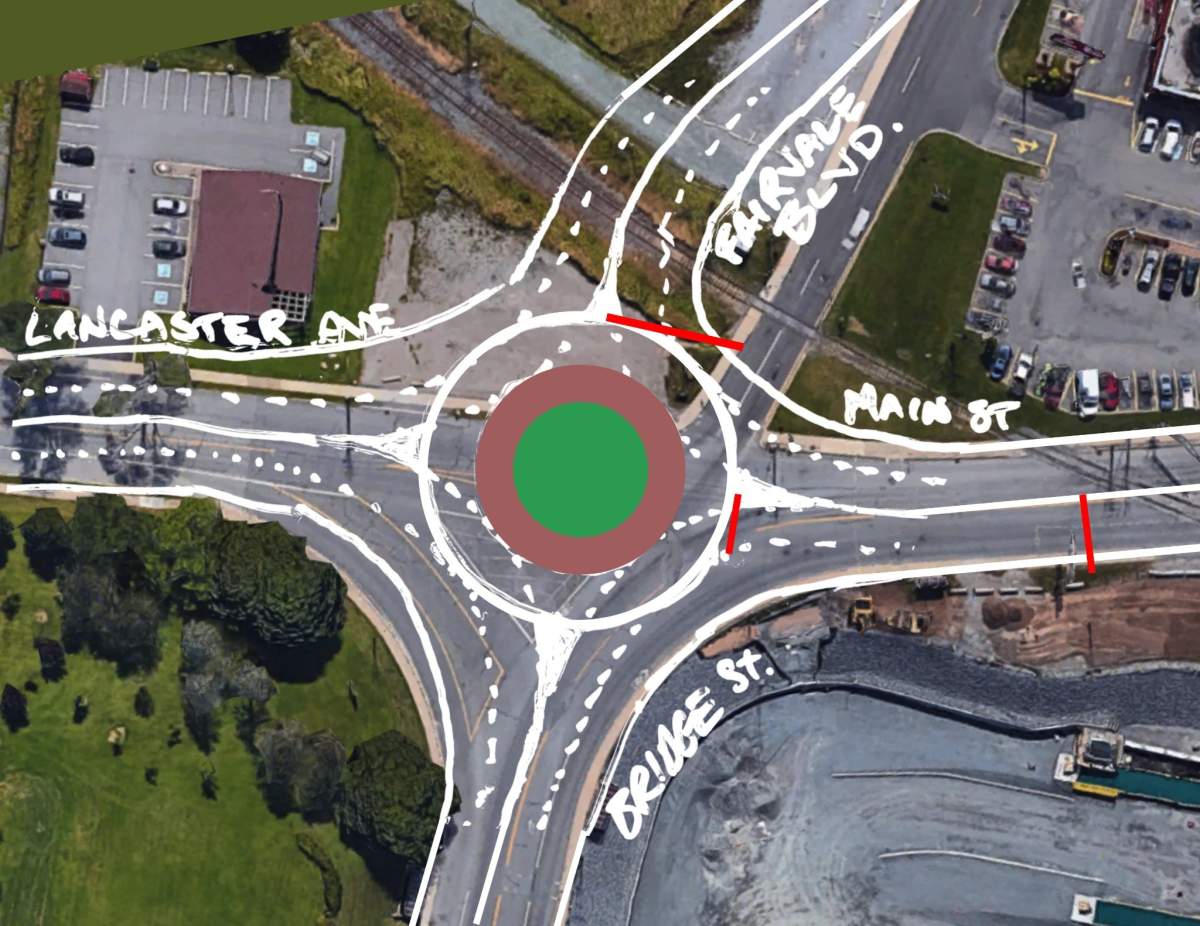 Saint John resident Gary Stackhouse sketched out his own idea for a roundabout at Simms Corner.