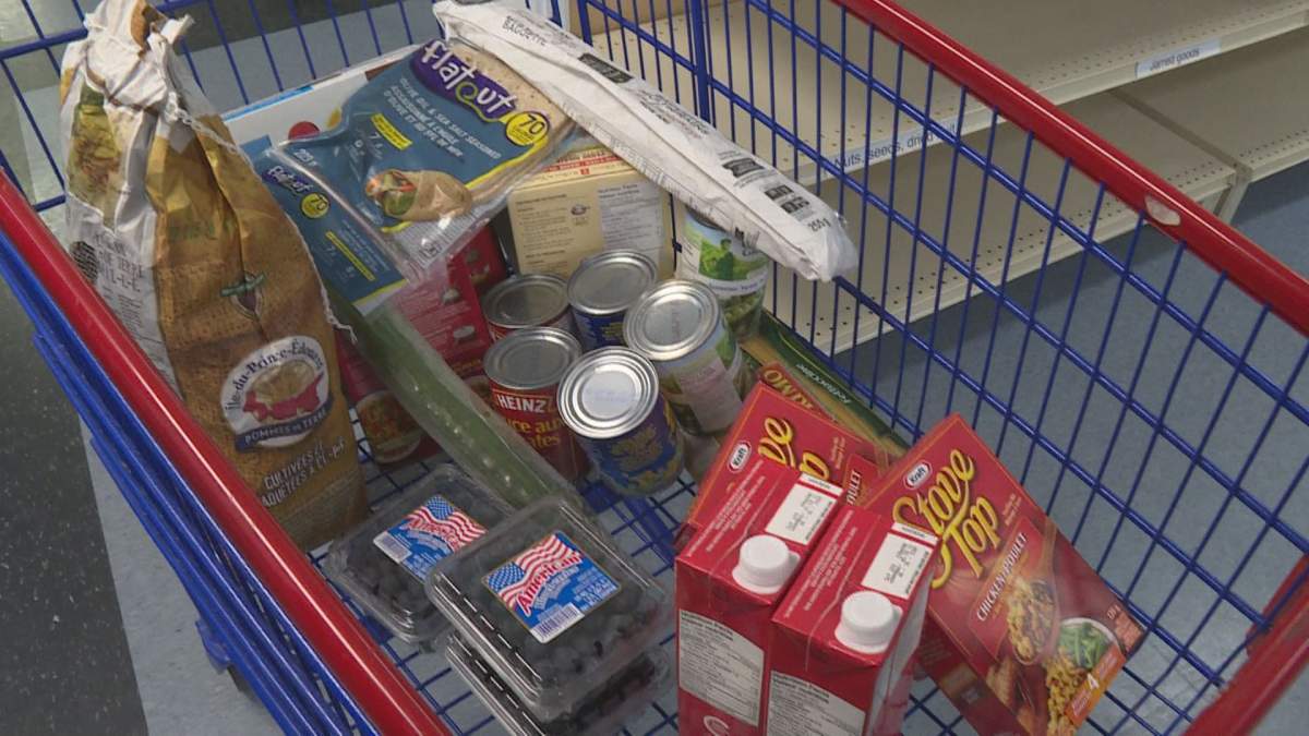 A Brunswick Street Market client’s cart after shopping
