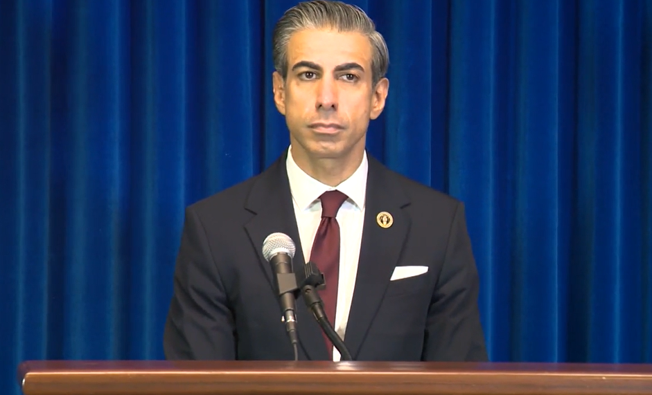 Cpl. Arash Seyed of the B.C. RCMP's Federal and Serious Organized Crime team speaks with reporters on June 16, 2022, about an international dark web drug trafficking and money laundering investigation that has resulted in arrests and charges.