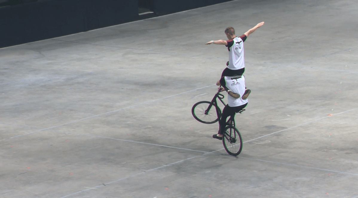 Members of the German Bike Team perform at the Scotiabank Centre ahead of the Royal Nova Scotia International Tattoo on Wednesday, June 22, 2022.
