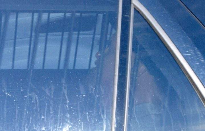 Basil Borutski arrives in a police vehicle for an appearance at the courthouse in Pembroke, Ont. on Wednesday, Sept. 23, 2015. 