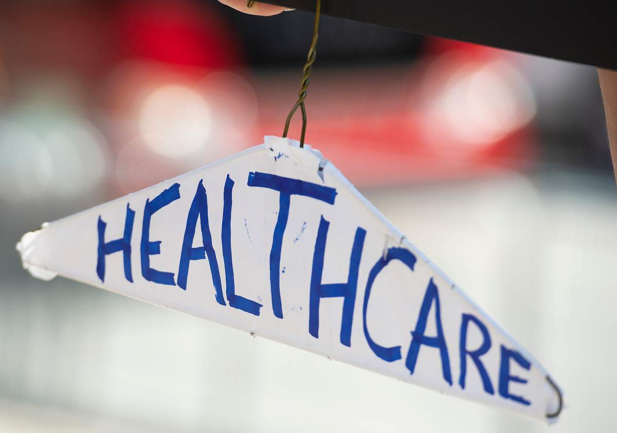 Photo of a sign that says healthcare
