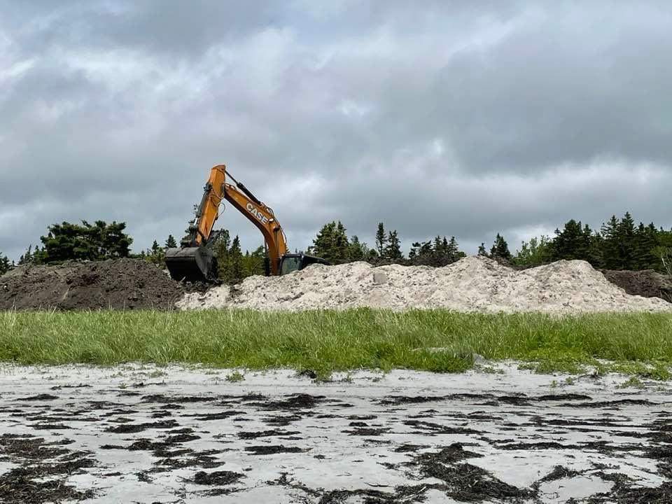 The construction work is damaging some of the sea grass, which will worsen erosion, says Talla Corkum.