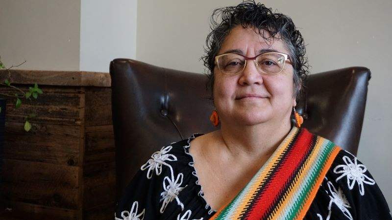 Métis Elder Denise McCuaig envisions a future where the Métis Nation of British Columbia has jurisdiction over Métis children in the province, and access to the same funds flowing from Jordan's Principle and the Canadian Human Rights Tribunal as other Indigenous nations. She's seen here at Lii Michif Otipemisiwak in Kamloops, B.C. on Wed. May 25, 2022.
