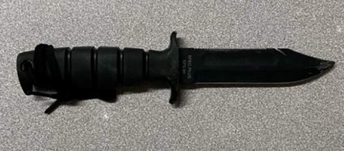 Headingley RCMP seized this knife Wednesday.