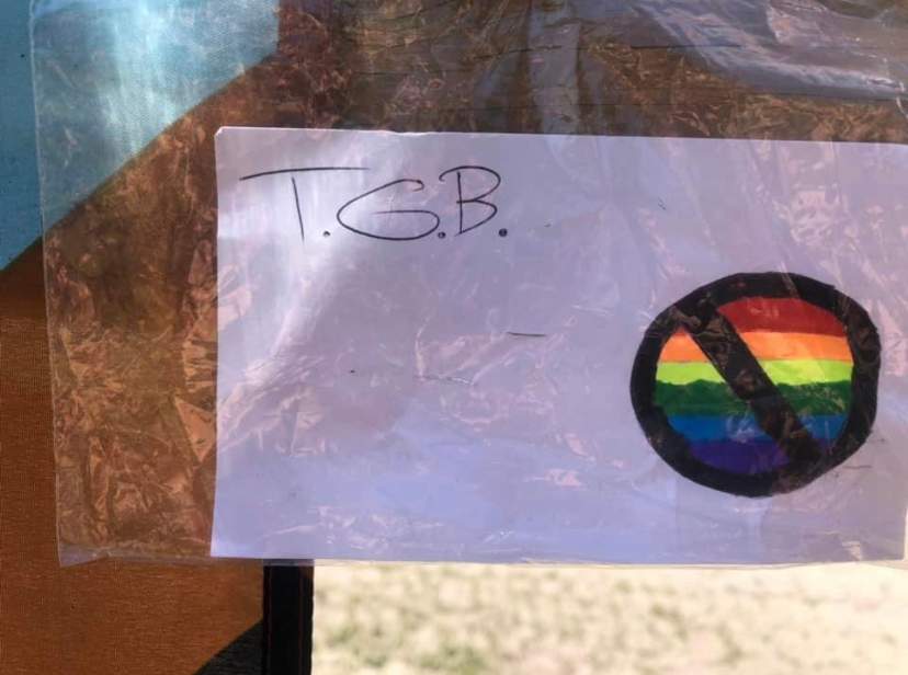 The outside of the threatening and homophobic letter that was left outside of the Indigo Lounge and Wellness Centre in Tillsonburg, Ont., on Tuesday, June 14, 2022.