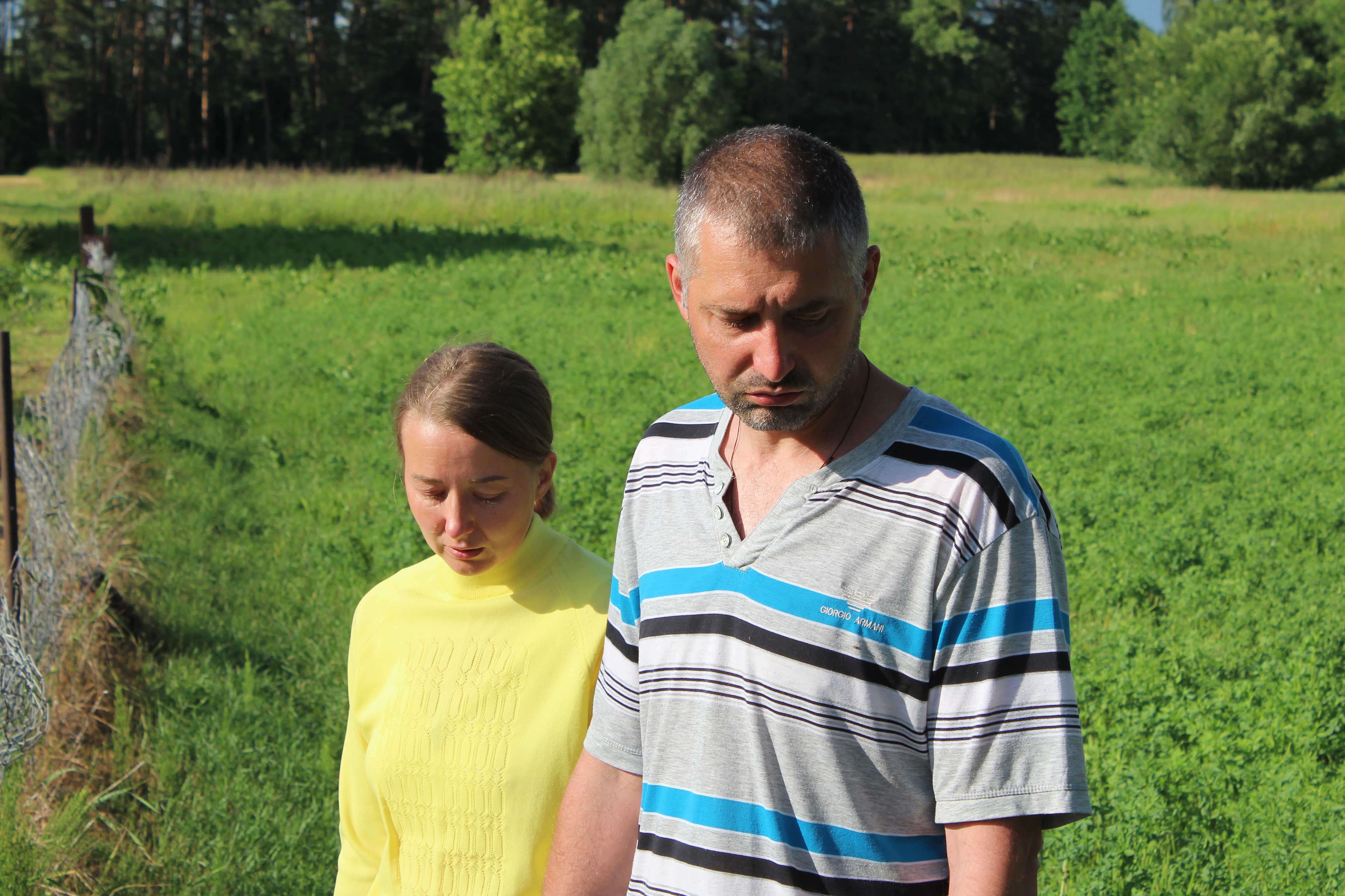 Liudmyla and Andrii Horbyk in Sumy region, Ukraine, June 21, 2022.