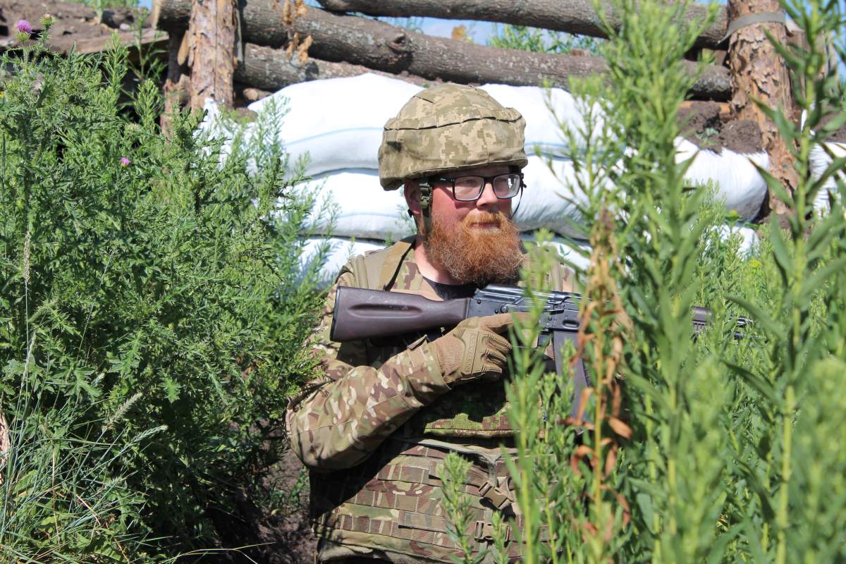 Matthew McGill of Calgary near the Kharkiv front, Ukraine, June 30, 2022.