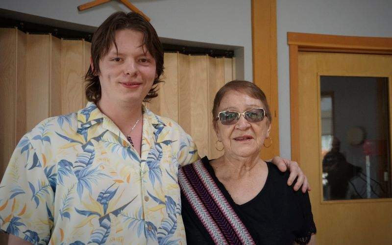 Kikékyelc tenant Steve Hicks has a close relationship with the building's elder-in-residence, Melba Sterling. The pair, who help mentor the transition home's younger residents, are seen in Kamloops, B.C. on Wed. May 25, 2022.