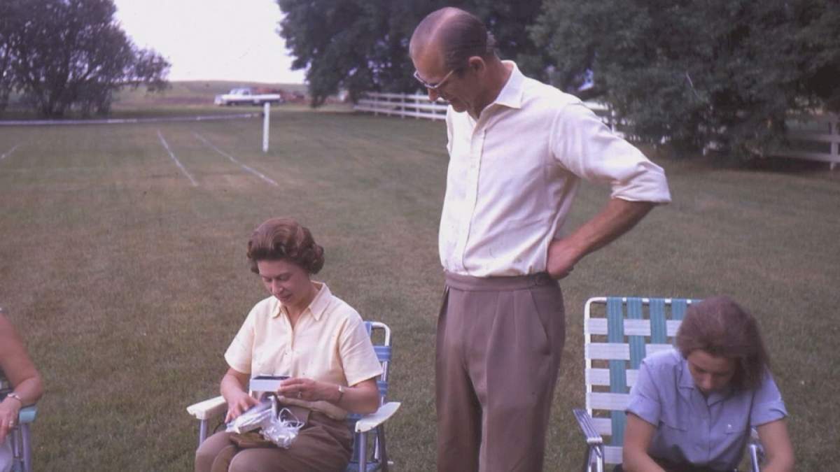 The Royal Family enjoying a garden party in the backyard of the Bailey farm in 1970.