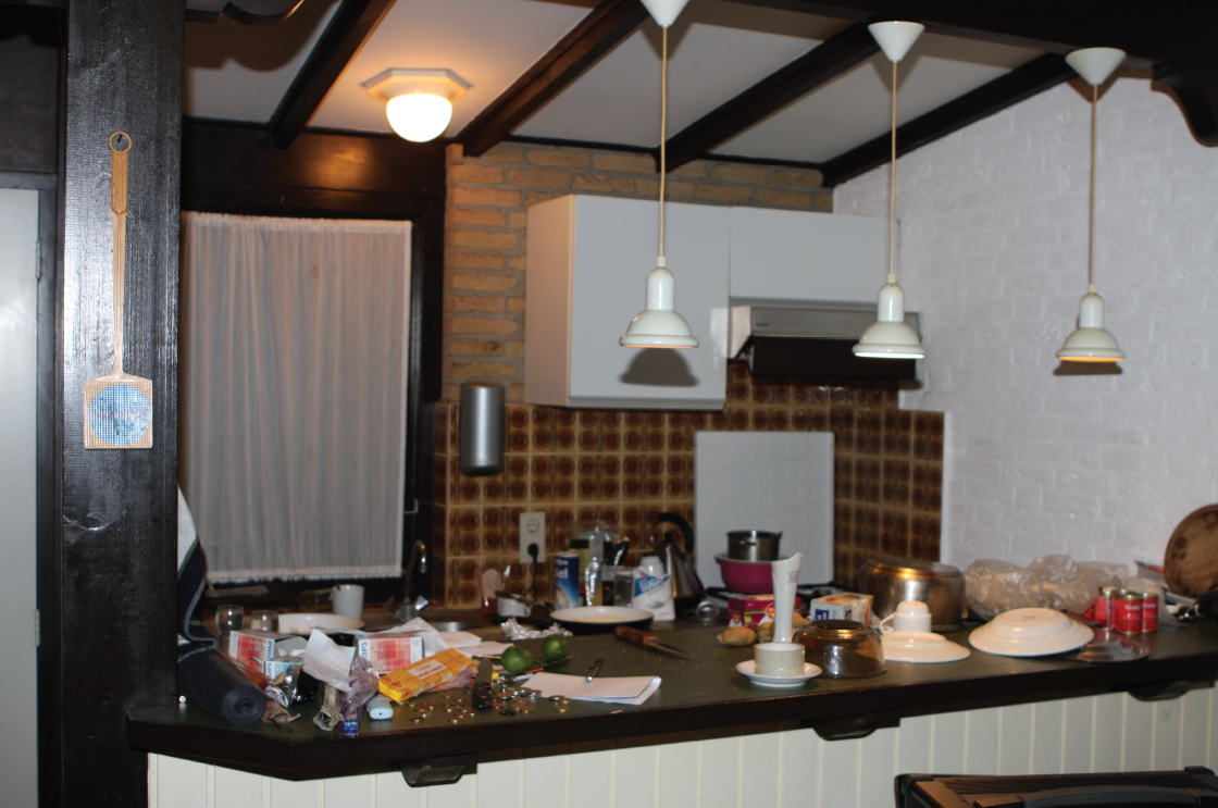 The kitchen in the cabin where Aydin Coban was arrested.