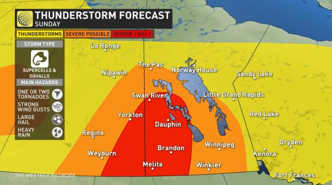 Environment Canada meteorologists are tracking severe thunderstorms that are possibly producing multiple tornadoes.