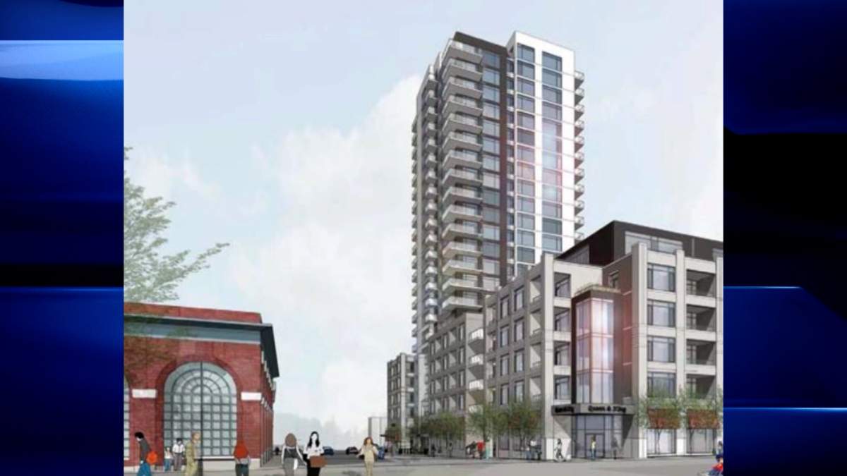 Here's a view of one of proposed Homestead towers at the corner of Queen and Ontario Streets in downtown Kingston.
