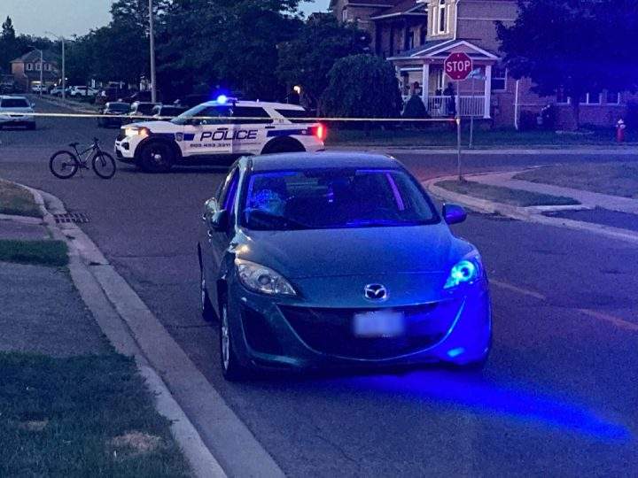 The driver remained at the scene after the young cyclist was hit.