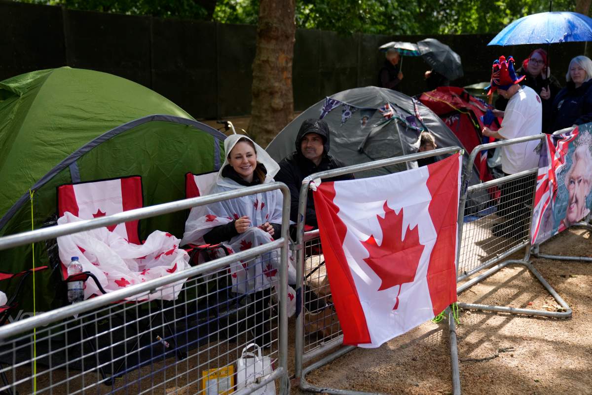 Two Canadians camp out to get a front row seat to the Platinum Jubilee.