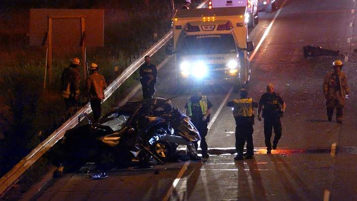 QEW crash near Cawthra Road.