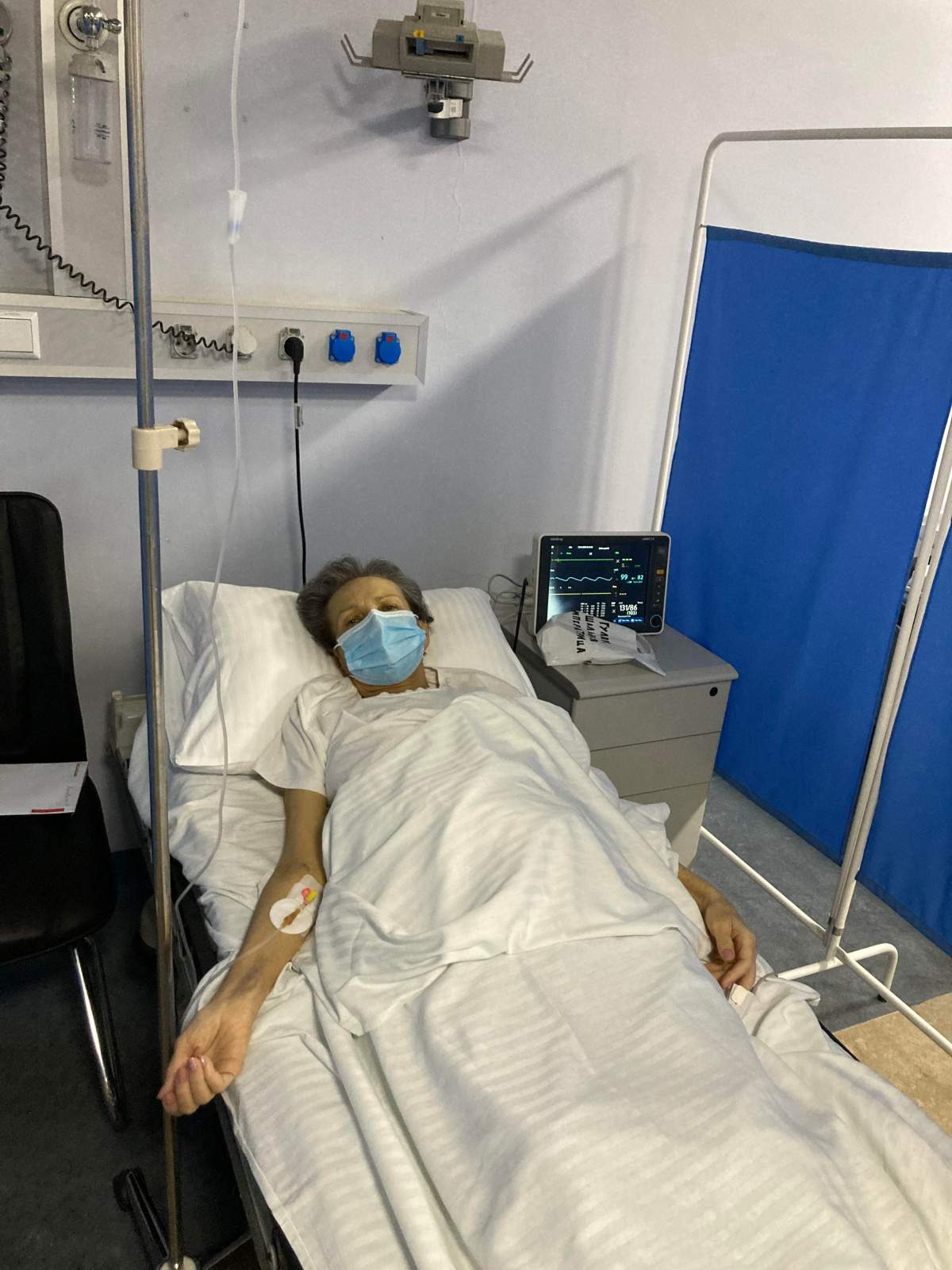 Kateryna Kuznetsova after she was admitted to hospital following her escape from Mariupol.
