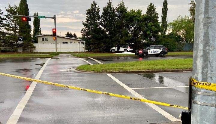 An intersection in northeast Edmonton was taped off on Monday night as police said they were investigating a weapons complaint in the area of 137 Avenue and 36 Street.