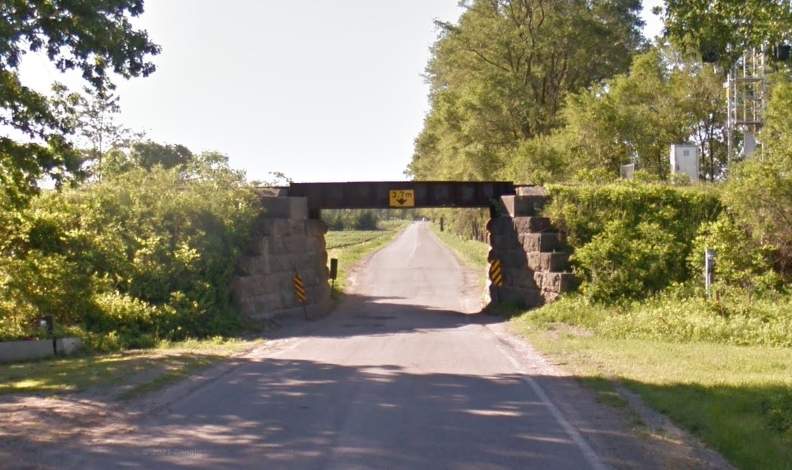 The railway overpass in 2014.
