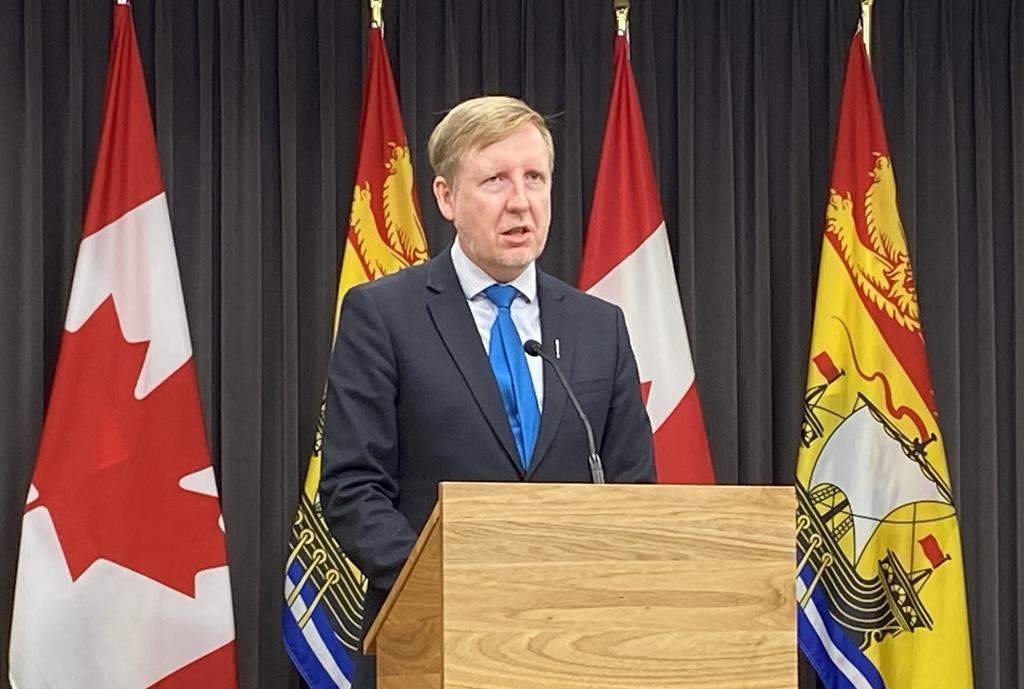 Dominic Cardy, seen in this file photo, is lashing out at Air Canada, saying the airline is incompetent because it decided on the weekend to cancel a Monday flight that would have taken him and four other officials to a meeting in Regina. THE CANDIAN PRESS/Kevin Bissett